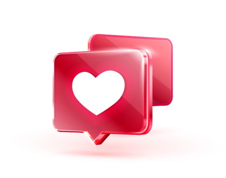 وکتور لایک اینستا سه بعدی