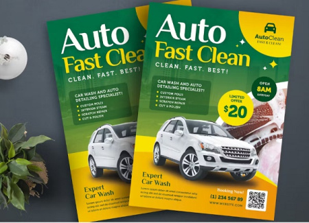 فایل لایه باز بنر تبلیغاتی کارواش برای فتوشاپ