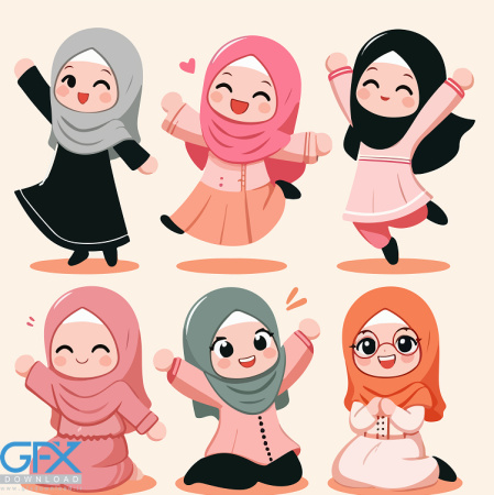 وکتور دختر بچه چادری