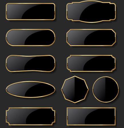 وکتور کادر قاب متن طلایی