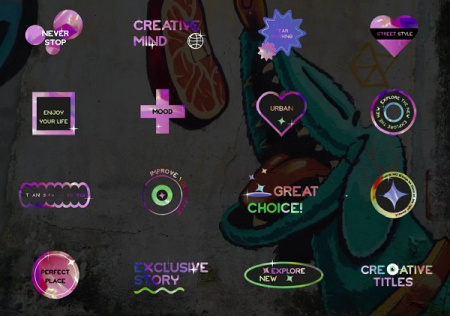 پروژه افتر افکت عناوین و استیکر های متنی هولوگرافیک