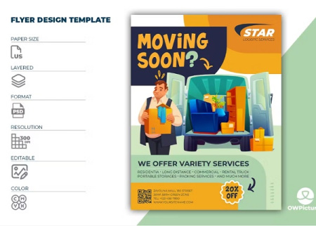 فایل لایه باز بنر تبلیغاتی خدمات اسباب کشی