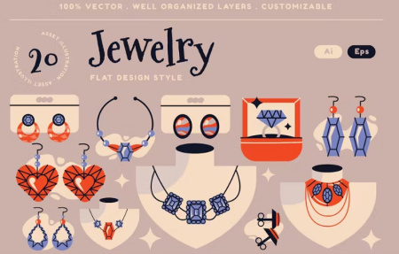 وکتور جواهرات طلا