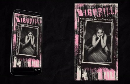 پروژه آماده افتر افکت 7 استوری گرانجی صورتی Pink Grunge Stories