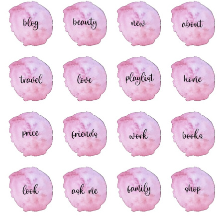 طرح وکتور هایلایت کاور اینستاگرام صورتی