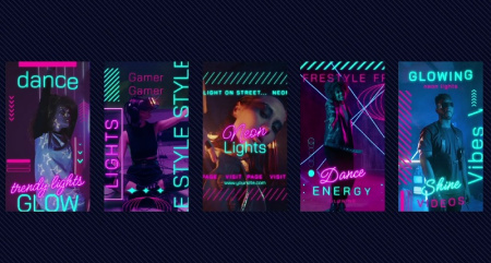 پروژه افتر افکت ریل با افکت نئون Instagram Reels Neon