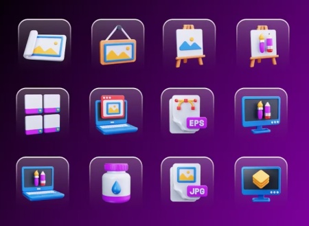 دانلود 25 آیکون سه بعدی آرت