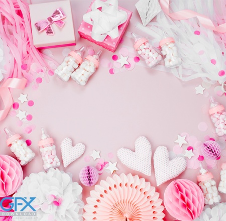 بک گراند تولد بچه دخترانه