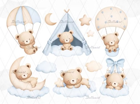 دانلود 11 طرح لایه باز خرس تدی آب رنگی