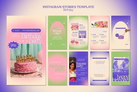 قالب استوری تولد اینستاگرام