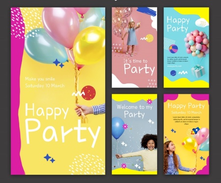 قالب PSD استوری اینستاگرام تولد