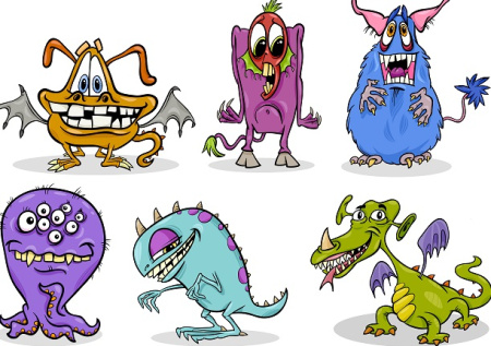 وکتور هیولای کارتونی