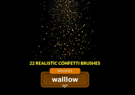 دانلود براش فتوشاپ کاغذ رنگی های براق Realistic confetti Glitters