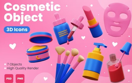 آبجکت و آیکون های سه بعدی آرایشی