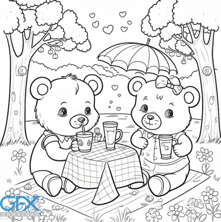 عکس خرس برای رنگ آمیزی کودکان