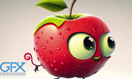 وکتور سیب کارتونی