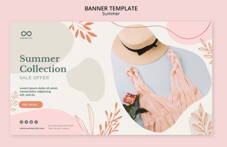 بنر لایه باز طرح مد و تبلیغات