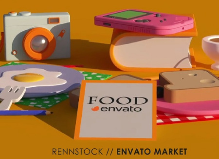 پروژه افتر افکت لوگوی غذا کارتونی Food Cartoon Logo