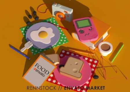 پروژه افتر افکت نمایش لوگوی غذا کارتونی Food Cartoon Logo