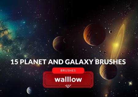 براش 15 فتوشاپ فضا، سیاره، ستاره آسمان Galaxy Planets