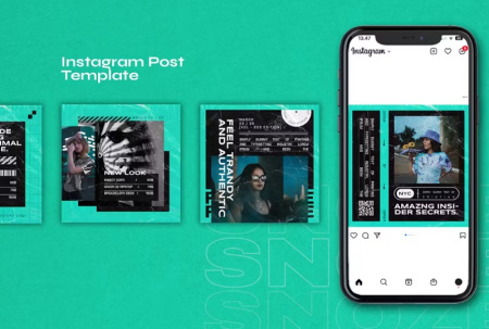 دانلود قالب پست و استوری اینستاگرام SNOZE با افکت گرانج