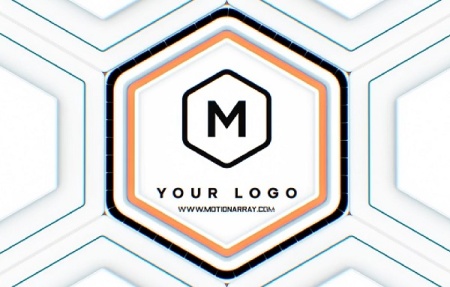 پروژه افتر افکت لوگو چند ضلعی سه بعدی Hexagon Array Logo