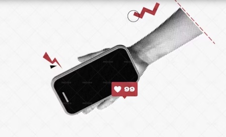 دانلود وکتور کاغذی گرفتن موبایل در دست