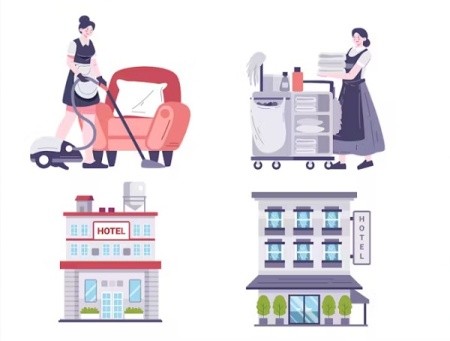 وکتور لایه باز با موضوع سرویس هتل