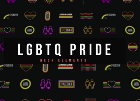 پروژه افتر افکت 16 المان نئون LGBTQ Pride Neon Elements
