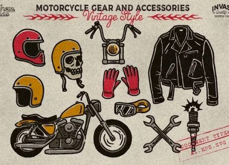 طرح های لایه باز قدیمی تجهیزات و لوازم جانبی موتور سیکلت