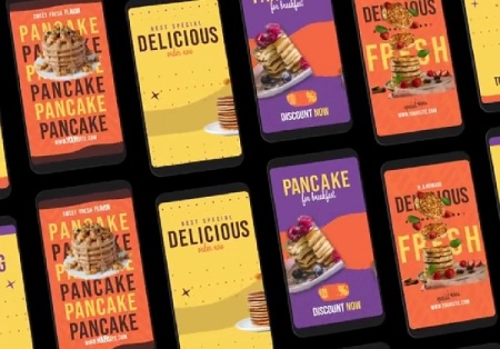 پروژه افتر افکت استوری اینستاگرام با تم پنکیک Pancake Stories