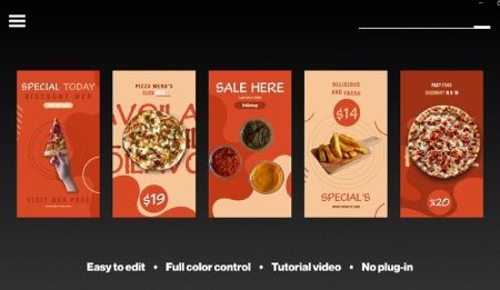 پروژه افتر افکت ریل اینستاگرام پیتزا Pizza Menu Reels