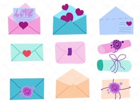 وکتور لایه باز استیکر پیام های عاشقانه