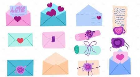 13 وکتور لایه باز استیکر پیام های عاشقانه