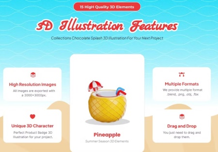 آیکون های سه بعدی تابستانی