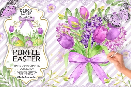 8 فریم عکس بنفش با طرح آب رنگی