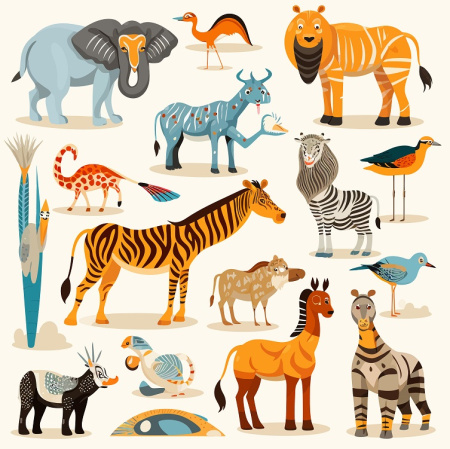 دانلود وکتور حیوانات وحشی