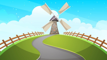 وکتور آسیاب بادی کارتونی