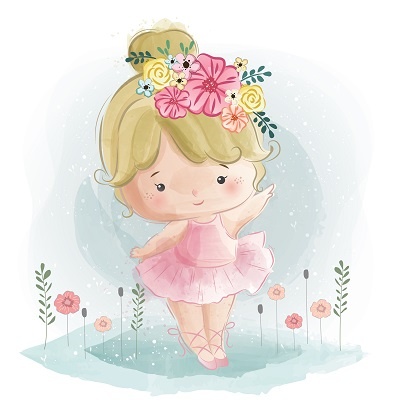 وکتور دختر بچه آبرنگی