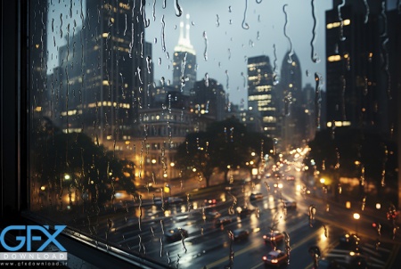 عکس باران در شب