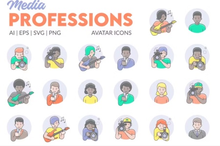 آیکون آواتار کاراکترهای شغلی