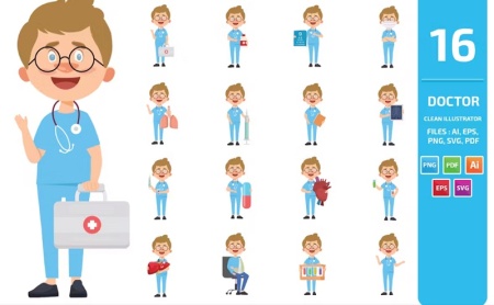 وکتور لایه باز کاراکتر دکتر مرد