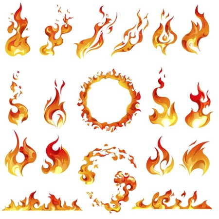 وکتور شعله های آتش