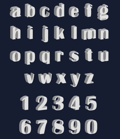 حروف الفبا انگلیسی سه بعدی