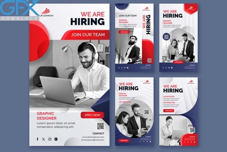 طرح psd لایه باز قالب پست و استوری استخدام برای اینستاگرام