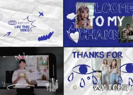 پروژه افتر افکت اسلاید های سوشیال مدیا با پس‌زمینه کاغذی