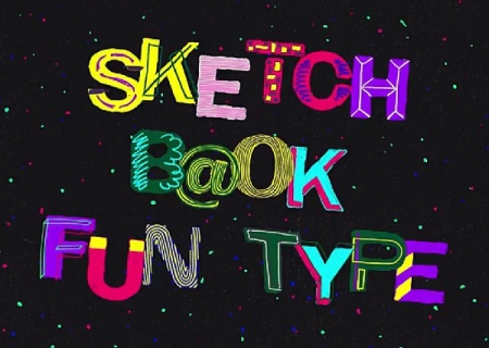 پروژه افتر افکت حروف انیمیشنی Sketchbook Fun Type