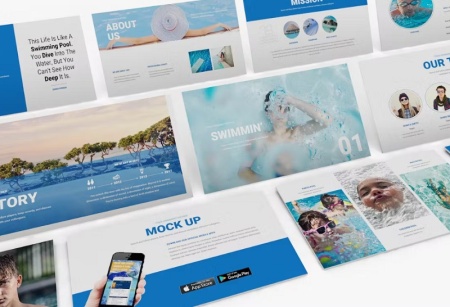 قالب پاورپوینت برای شنا