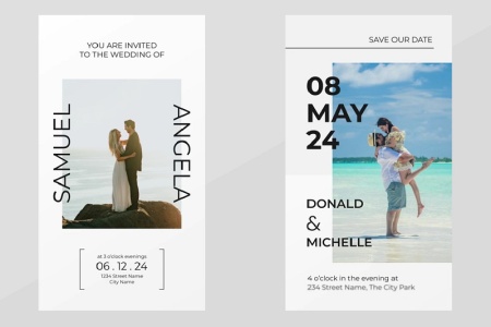 پروژه افتر افکت کارت دعوت عروسی عمودی Simple Wedding Invitation