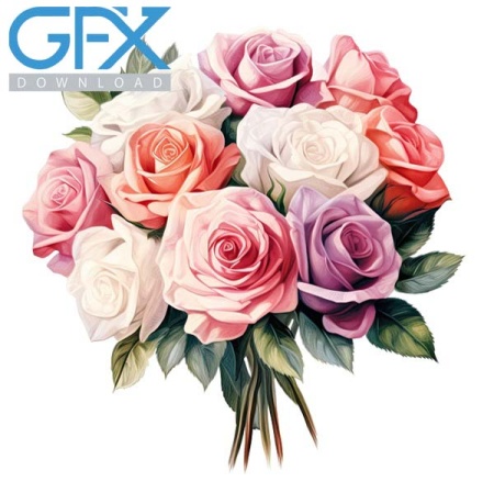 دانلود عکس دسته گل رز فرمت png